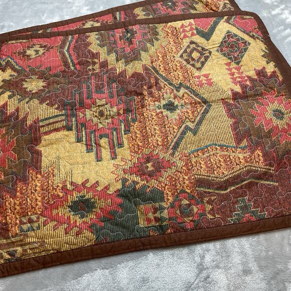 Scent-Sation Santa Fe 3 Pc Bedding Set Full/Queen Quilt 2 Standard Shams Aztec - Picture 3 of 9